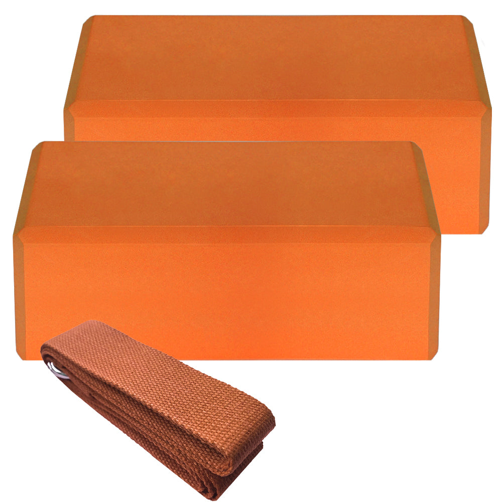 STRYKR Yogablokken Set - 2 EVA Yoga Blokken + Yogariem voor Pilates, Stretching & Meditatie – foto 3